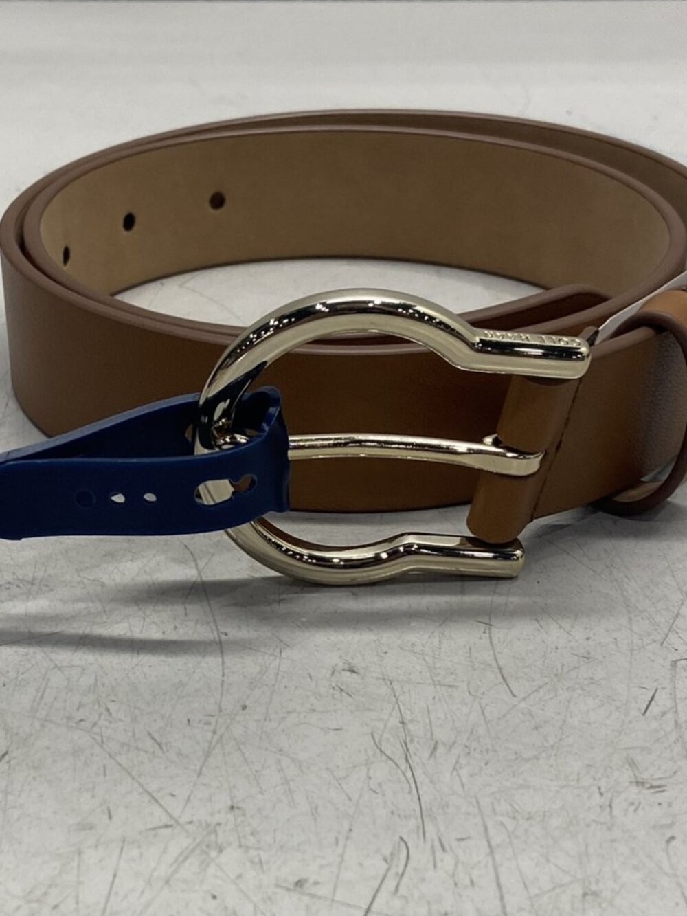 Cole Haan Womens Hinged Buckle Belt Size XS Brown Leather Gold Tone Buckle